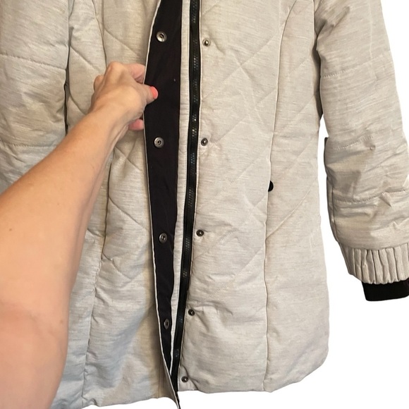 Oppenheimer Ladies Snow Parka Size Large Light Heathered Gray -Detach Hood - Picture 3 of 14